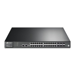 Switch TP-Link Gigabit Ethernet JetSTream Stackable L3, 24 Puertos 10/100/1000Mbps, + 4 Puertos SFP, 128 Gbit/s, 32 Entradas - Administrable 