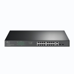 Switch TP-Link Gigabit Ethernet TL-SG2218, 16 Puertos PoE+ 10/100/1000Mbps + 2 Puertos SFP, 36 Gbit/s, 8000 Entradas - No Administrable 