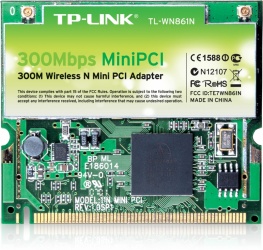 TP-Link Adaptador Mini PCI TL-WN861N, Inalámbrico, 300Mbit/s, 2.4 - 2.4835GHz 