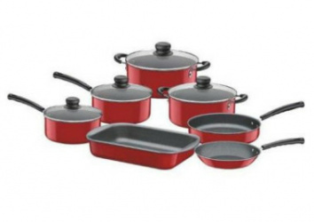 Tramontina Batería de Cocina 20699-743, Aluminio, 7 Piezas, Rojo 