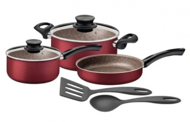 Tramontina Batería de Cocina Paris, Aluminio, Antiadherente, 5 piezas 