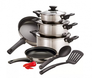 Tramontina Batería de Cocina 32300/409, Acero Inoxidable, Antiadherente, 10 Piezas 