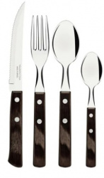 Tramontina Juego de Cubiertos POLYWOOD, 24 Piezas, Acero Inoxidable 