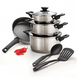 Tramontina Batería de Cocina Primaware, Acero Inoxidable, 9 Piezas 