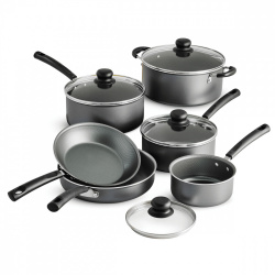 Tramontina Batería de Cocina Primaware, Aluminio, Antiadherente, 10 Piezas, Negro 