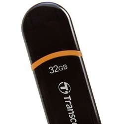 Memoria USB Transcend JetFlash 300, 32GB, USB 2.0, Negro/Naranja 