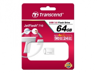 Memoria USB Transcend JetFlash 710, 64GB, USB 3.2, Plata 