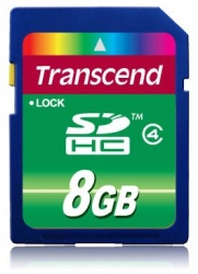 Memoria Flash Transcend, 8GB SDHC, Clase 4 