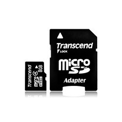 Memoria Flash Transcend, 8GB microSDHC Clase 4, con Adaptador 