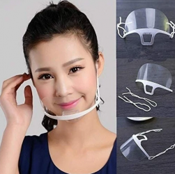 Cubrebocas de Plástico, Transparente, 1 Pieza 