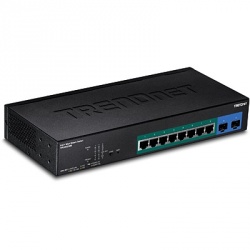 Switch Trendnet Gigabit Ethernet TPE-082WS, 8 Puertos PoE+ 10/100/1000 + 2 Puertos SFP, 20 Gbit/s, 8000 Entradas - Administrable 