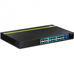 Switch Trendnet Gigabit Ethernet Web Smart TPE-2840WS, 28 Puertos 10/100/1000Mbps (24x PoE+) + 4 Puertos SFP, 56 Gbit/s, 8.000 Entradas - Administrable 