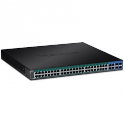 Switch Trendnet Gigabit Ethernet TPE-5240WS, 48 Puertos PoE+ 10/100/1000Mbps + 4 Puertos SFP, 104 Gbit/s, 16.000 Entradas - Administrable 