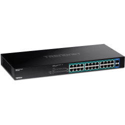 Switch Trendnet Gigabit Ethernet TPE-TG262, 26 Puertos PoE 10/100/1000Mbps (24x PoE+)+ 2 Puertos SFP,  10 Gbit/s, 8000 Entradas - No Administrable 