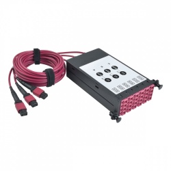 Tripp Lite Módulo Multiconector de 12 Adaptadores Fibra Óptica, x3 MTP/MPO, Negro/Rojo 