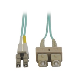 Tripp Lite by Eaton Cable Fibra Óptica OM3 2x SC Macho - 2x LC Macho, 1 Metro, Turquesa 
