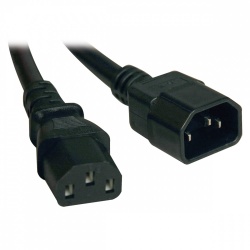 Tripp Lite Cable de Poder C14 Coupler Macho - C13 Coupler hembra, 1.83 Metros, Negro 