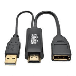 Tripp Lite Adaptador HDMI Macho - DisplayPort/USB A Hembra, 15cm, Negro 
