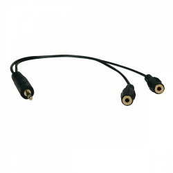 Tripp Lite Cable Divisor en ''Y'' 3.5mm Macho - 2x 3.5mm Hembra, 30cm, Negro 