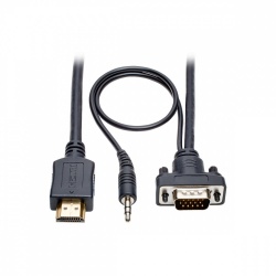 Tripp Lite by Eaton Cable HDMI Macho - VGA HD15 + 3.5mm Macho, 1.8 Metros, Negro 