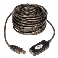 Tripp Lite Cable Extensión Activa USB 2.0 A Macho - USB 2.0 A Hembra, 4.8 Metros, Negro 