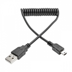 Tripp Lite Cable en Espiral USB A Macho - Mini-USB B Macho, 1.83 Metros, Negro 