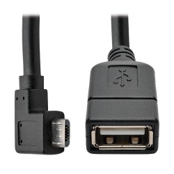 Tripp Lite Cable Micro USB B Macho - USB A Hembra, 15cm, Negro 
