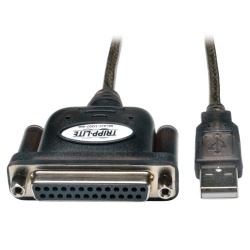 Tripp Lite Cable USB A Macho - DB25 Hembra, 1.83 Metros, Negro 
