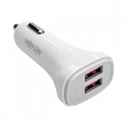 Tripp Lite by Eaton Cargador para Auto, 2x USB 2.0, 5V, Blanco 