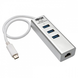 Tripp Lite by Eaton Hub USB C Macho - 3x USB A Hembra, 5000Mbit/s, Plata 