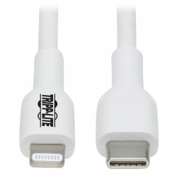 Tripp Lite by Eaton Cable de Carga Certificado MFi Lightning Macho - USB C Macho, 1 Metro, Blanco 