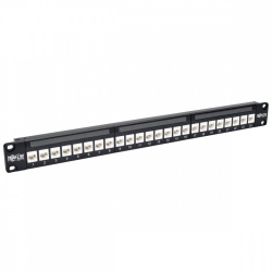 Tripp Lite by Eaton Panel de Parcheo Cat6a, 24 Puertos RJ-45, 1U, Negro 