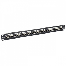 Tripp Lite by Eaton Panel de Parcheo de Alimentación Cat6a, 24 Puertos RJ-45, 1U, Negro 