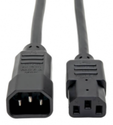 Tripp Lite by Eaton Cable de Poder para PC C14 Coupler Macho -  C13 Hembra Coupler, 30.5cm, Negro 