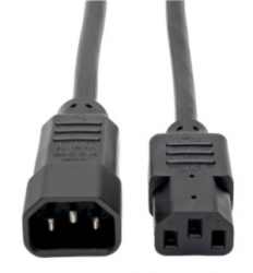 Tripp Lite by Eaton Cable de Poder para PC C14 Coupler Macho -  C13 Hembra Coupler, 61cm, Negro 