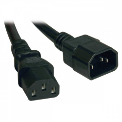 Tripp Lite by Eaton Cable de Poder para PC C14 Coupler Macho -  C13 Hembra Coupler, 4.57 Metros, Negro 