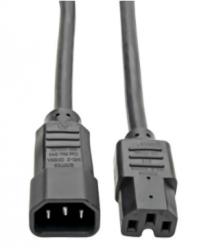 Tripp Lite by Eaton Cable de Poder C14 Coupler Macho - C15 Coupler Hembra, 1.8 Metros, Negro 