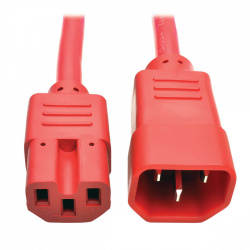Tripp Lite by Eaton Cable de Poder C14 Acoplador Macho - C15 Acoplador Hembra, 1.83 Metros, Rojo 