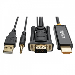 Tripp Lite by Eaton Cable HDMI Macho - VGA/3.5mm/USB A Macho, 1080p, 60Hz, 1.8 Metros, Negro 