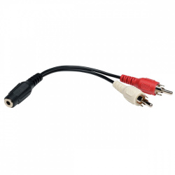 Tripp Lite by Eaton Cable Adaptador Divisor en ''Y'' 2x RCA Macho - 3.5mm Hembra, 15cm, Negro 