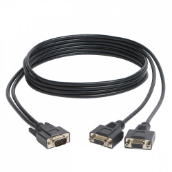 Tripp Lite by Eaton Cable Divisor en Y para Monitor VGA de Alta Resolución HD15 Macho - 2x HD15 Hembra, 1.83 Metros, Negro 