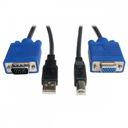 Tripp Lite by Eaton Cable KVM USB A/HD15 Macho - USB B/HD15 Macho, 1.8 Metros, Negro 