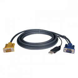 Tripp Lite by Eaton Cable Switch, VGA (D-Sub) - HD15 M, USB A, 3 Metros 