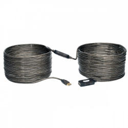 Tripp Lite by Eaton Cable de Extension USB Macho - USB 2.0 Hembra, 20 Metros, Gris 
