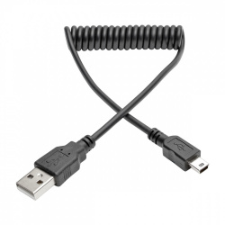 Tripp Lite by Eaton Cable en Espiral USB A Macho - Mini-USB B Macho, 1.83 Metros, Negro 