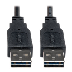 Tripp Lite by Eaton Cable USB A Reversible Macho - USB A Reversible Macho, 3.05 Metros, Negro 