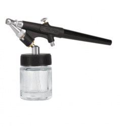 Truper Pistola Aerográfica de Succión para Pintar AERO-8, 20 - 30PSI, 0.8mm, 15ml, Negro/Transparente 