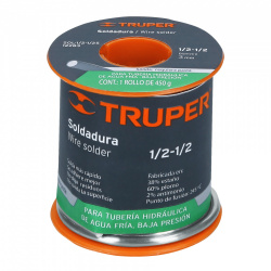 Truper Rollo de Soldadura para Tubería de Baja Presión SOL-1/2-1/2S, 450g 