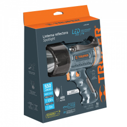 Truper Linterna Reflectora LED Recargable LARE-650, 550 Lúmenes, Gris/Negro 