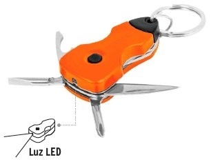Truper Multiherramienta Desarmador con LED, 6 Herramientas, Negro/Naranja 